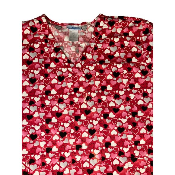 Valentine's Day Hearts Medical Scrub Top Size 2X - Picture 6 of 10